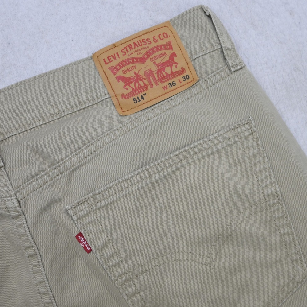 Levi's 514 Straight Fit Pants Mens 36x30 Tan Khaki Stretch Twill Chino